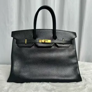 Pre-owned HERMÈS Birkin 35 Black Ardennes GHW & No Accessories| 20900974 WWL