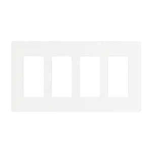 Enerlites Antimicrobial Screwless Decorator/GFCI Four-Gang Wall Plate Mid-Size