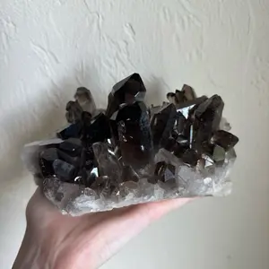 Smoky Quartz Cluster – Raw Natural Points for Grounding & Energy Clearing – Coveted Crystals