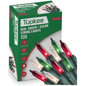 Christmas String Lights 100 Count - Incandescent Mini Christmas Light - 20.5 Feet Light String - Christmas Tree Lights - Indoor & Outdoor Christmas Decorations