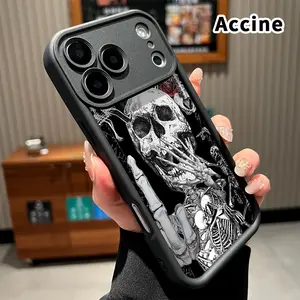 Phone Case for iPhone 17 Pro Max 16 Plus 15 14 13 12 11 Air E Skeleton Symphony  Pocket-Friendly Shockproof Silicone Protective Softcase