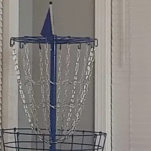 Yaheetech Portable Disc Golf Basket Target - 12-Chain, 25.2" Diameter, Lightweight & Easy to Assemble, Galvanized Steel, Portable Design