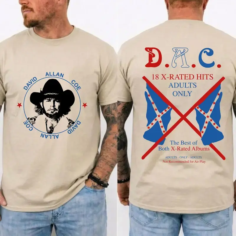 David Allan Coe 18 X-Rated Hits Shirt D.A.C. Shirt, David Allan Coe Outlaw Country Shirt, Vintage Country Music Legend Graphic T-shirt, Unisex Clothing, Gift For Her, MADE IN USA