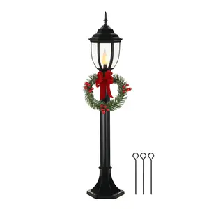 35 in. Lit Decorative Lamp Post