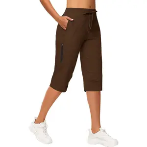 Women's Long Shorts 15" Below The Knee Capri Hiking Shorts Quick Dry Lightweight Outdoor Casual Crop Pants Cargo