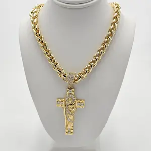 MARACCESORIOS. san judas cross and pendant. size 23 inches. san Jude