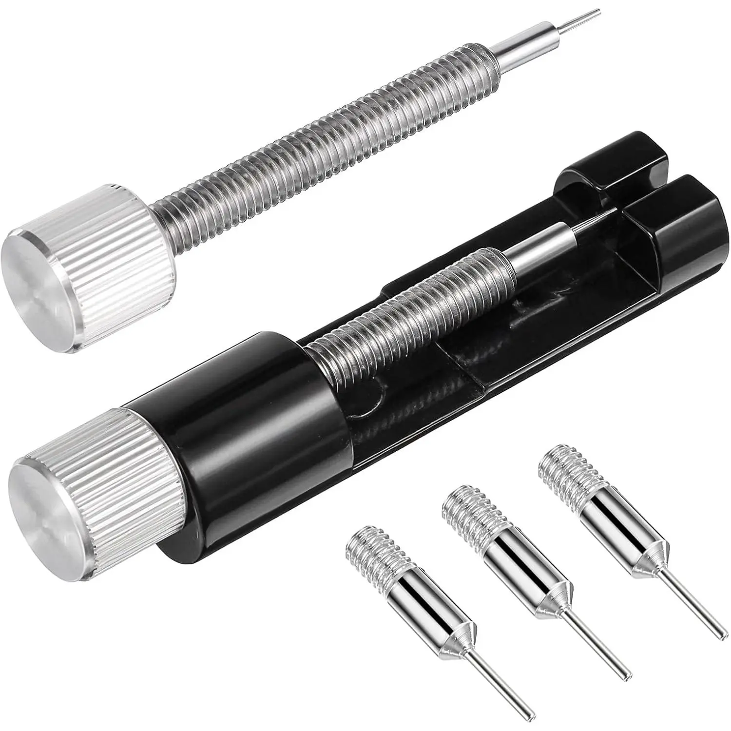 Link Remover Tool for Watches Adjust and Remove Bracelets Tools with Extra Replacement  Alloy Spring Bar Remover for Watches Repair Adjustment Black 2.165 x 0.551 Inches