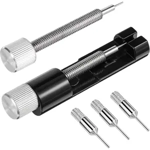 Link Remover Tool for Watches Adjust and Remove Bracelets Tools with Extra Replacement  Alloy Spring Bar Remover for Watches Repair Adjustment Black 2.165 x 0.551 Inches