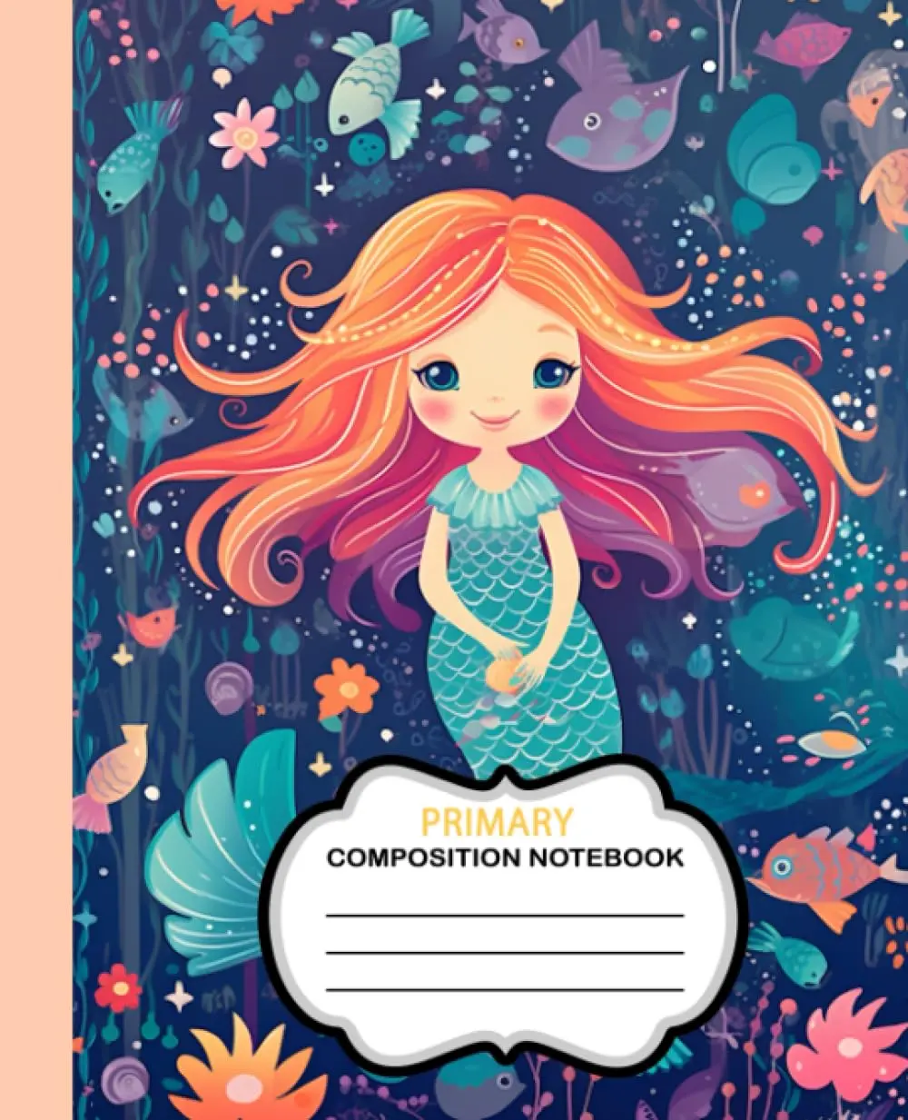 Primary Composition Notebook with Drawing Space - Pre-K, Grades K-2, 9 3/4 x 7 1/2, 110 Pages: Mermaid Story Journal & Handwriting Workbook for Kindergarten -Writing Fun