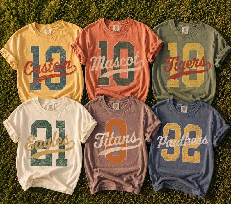 Pls Note - Comfort Colors Custom Mascot Number Shirt, Personalized School Spirit Tee, Team Name Football Baseball Softball Game Day Shirt,
