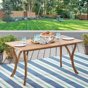 ARCH Christopher Knight Home® Outdoor 59 Inch Rectangular Solid Wood Table Dining Table,Teak Finish    RR