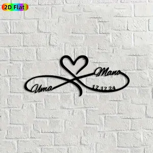 1pc Heart Infinity Metal Wall Art, Romantic Heart Infinity Statue Mural, Ideal Gift for Valentine's Day, Wedding Anniversary, Love Decor Enthusiasts, Powder-Coated Metal Wall Decor Wall Sculptures,  Sentimental Home Decor Accent