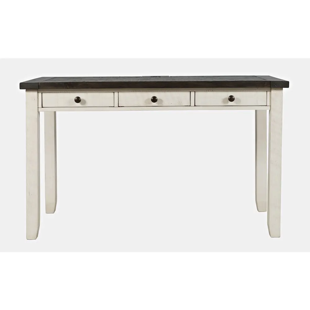 Madison County Rustic Reclaimed Solid Wood Farmhouse Office Desk with USB Power, Ideal for WFH Setup, Streamer Needs & Office Inspo (Studio-Friendly Commercial Furniture)