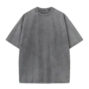 Acid Wash Oversized Cotton Vintage T-Shirt for Men & Women Crew Neck Summer Top Casual Loose Fit Solid Streetwear Comfortable Tees Basic Womenswear everybody Clothes