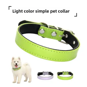 2026 New Popular Dog Collar, Light-Colored Simple Black PU Pattern Pet Necklace for Dogs Bite Resistant Inflatable Balls Set