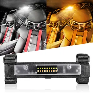 UTV Interior Light Universal Roll Bar Mount LED Light Utility Roll Cage Light Courtesy Light Interior Dome Light for UTV ATV Polaris RZR Can-Am Truck Car Off Road Vehicle - White Amber