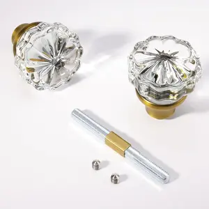 Glass Interior Door Knobs - Old Style Replacement,  , Antique Mortise With Antique Brass Finish