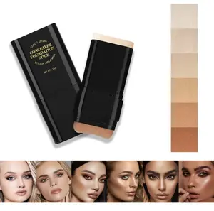 6-color Dual - Ended Eraser Foundation Stick -Multi - Use Concealer & Highlighter for Acne Marks , Nose Contour Flawless Makeup Finish - Versatile Cosmetic Tool , daily gift