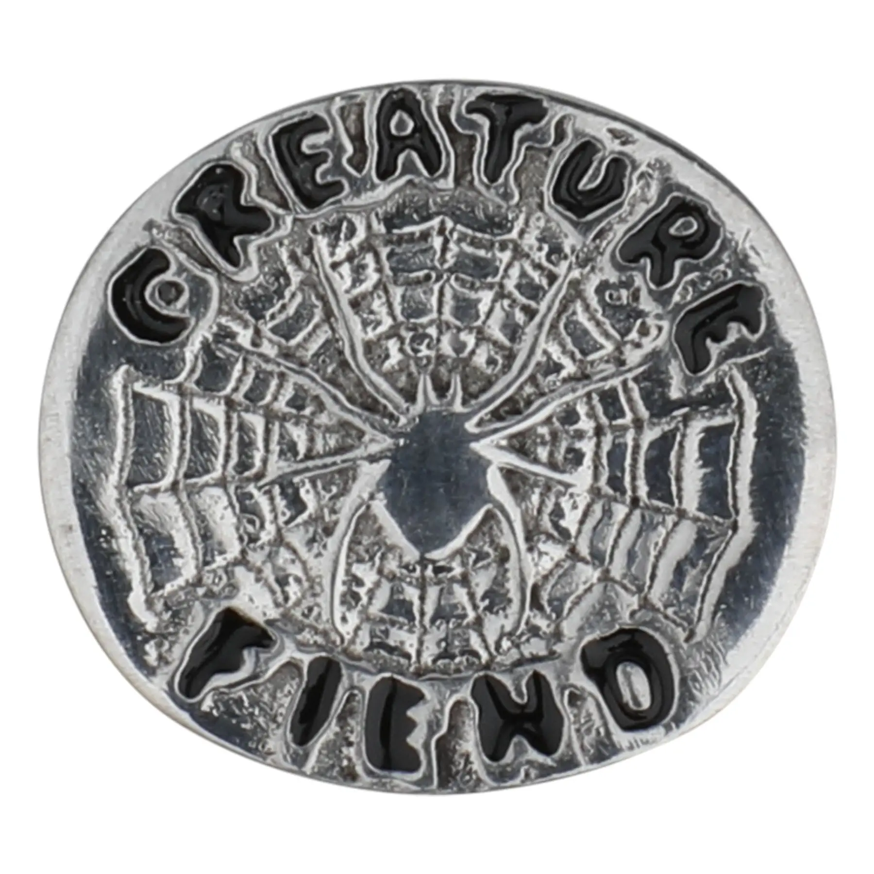 Unisex Spiderweb Motif Custom Metal Ring - Size 10, Metallic Look, Unique Gifts for Skateboard Enthusiasts, with Branded Carry Bag