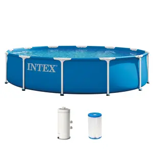Intex Metal Frame Above Ground Pool Set with Pump & Cover