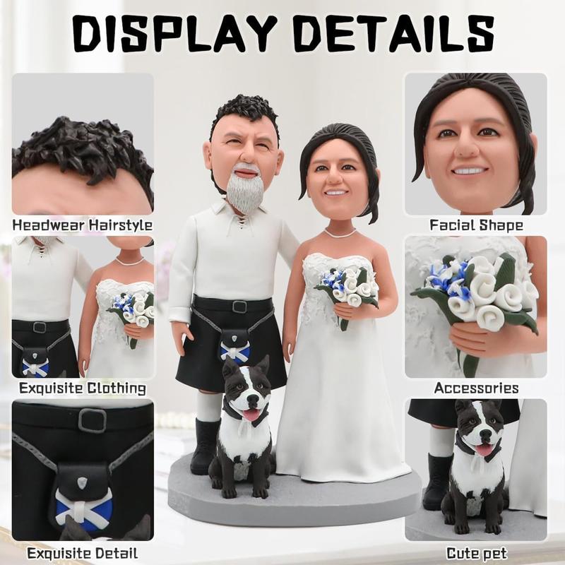 Hand-Made Personalized Figurine - Shimmering Custom Art from Photo - Unique Memorial Christmas Gift - Custom 3D Collectible 6/8/10inch