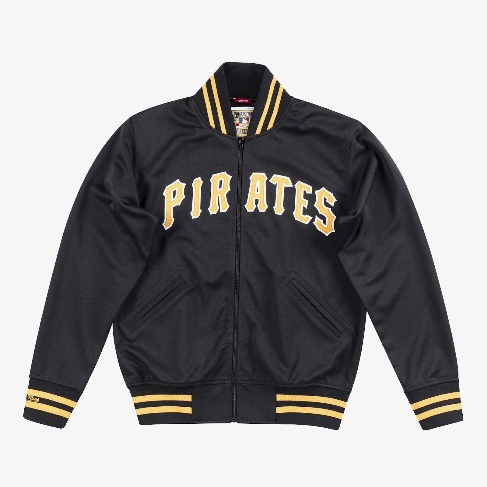 Men's Black Pittsburgh Pirates 1987 Authentic Batting Practice Full-Zip Jacket MLB Throwback Outerwear Vintage Fan Gear Mitchell & Ness
