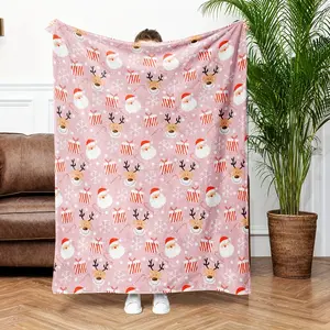 Cozy Christmas Snowman Flannel Throw Blanket - Perfect Gift for Family, Friends & Colleagues - Soft, Warm & Machine Washable for Couch, Bed, Office