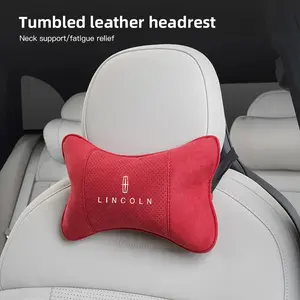 Car Suede Headrest Neck Support Auto Seat Accessories For Lincoln Navigator Continental Nautilus Aviator MKZ MKX MKC MKT MKS Corsair Mark E