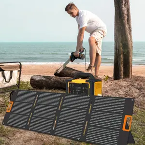 SUNPOWER 100W/200W Portable Foldable Solar Panel with 23% Efficiency for Power Station RV Camping Off Grid Outdoor Use IP54 Waterproof