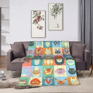 My Neighbor Totoro Travel Blanket Ultra Soft Flannel Cozy Warm Bedroom Couch Sofa Throw Bedspread Decor Custom DIY Style Decorative Throw Perfect Birthday Gift Christmas Gift for Anime Fans Kids Teens Women Men Ghibli Japan Gift Idea