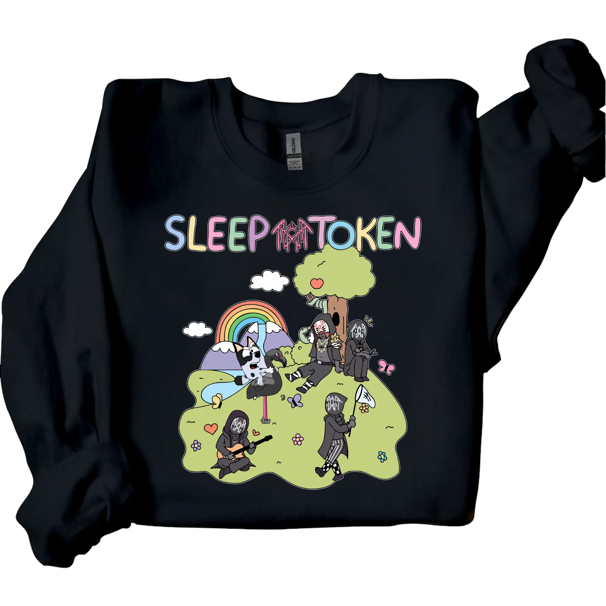 Sleep Token Flamingo Graphic Sweatshirt – “Even In Arcadia” Concert Tour Crewneck, Funny Meme Band Pullover, Unisex Music Fan Apparel