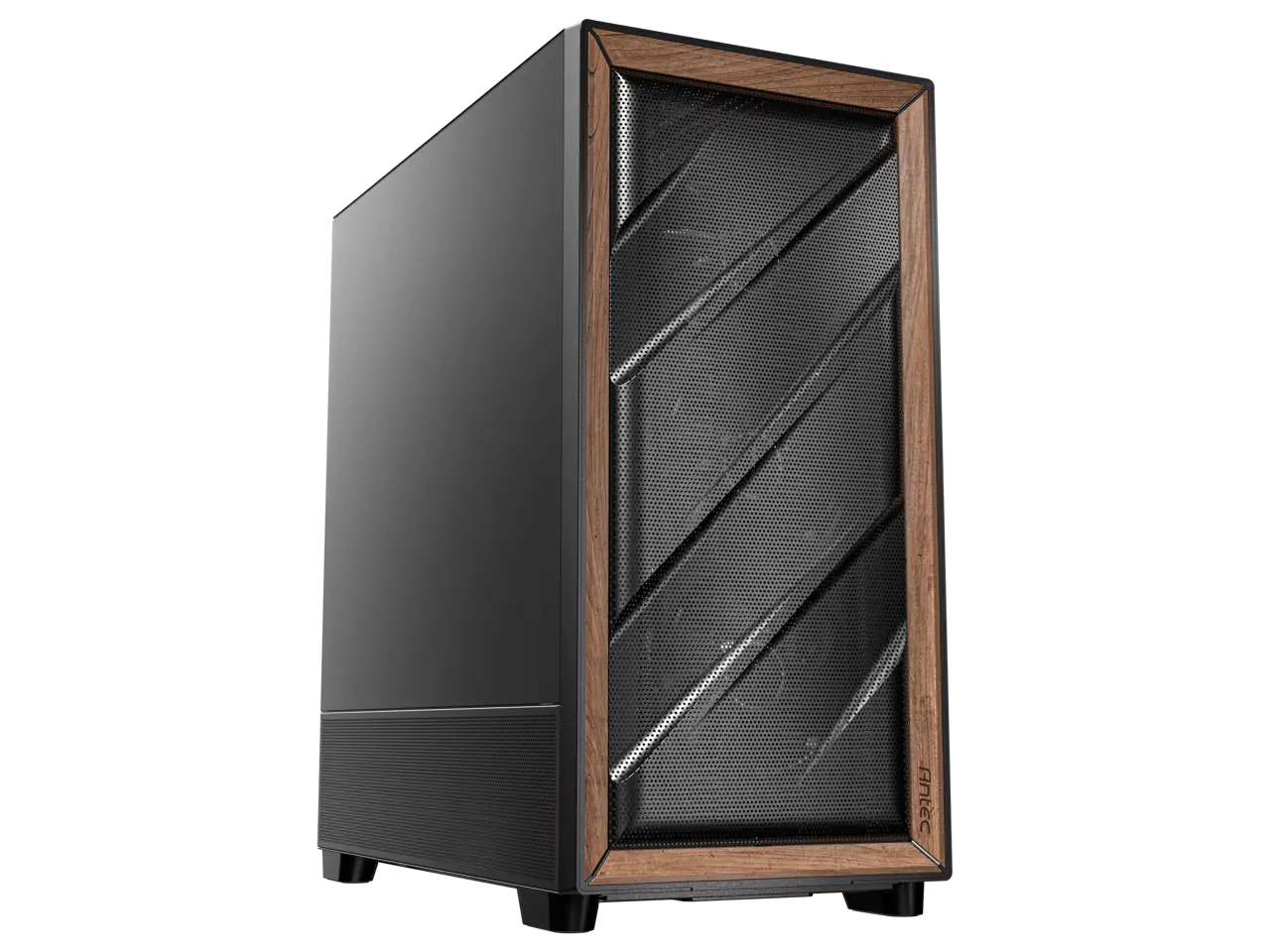 Antec Flux SE Silent PC Case, Sound-Dampening Foam Side Panels for Quiet Operation, Walnut Wood Front Panel, 5 x PWM Fans, USB Type-C, 420mm Radiator Support, Back Connect Ready, E-ATX Mid Tower Case