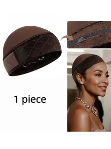 Wig Grip Cap with Silicone Strip, 2-In-1 Soft Comfortable Wig Caps for Women, Non-Slip Design, Nude Color, 2 Pcs/1pcs