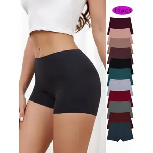 11Pcs One-piece underpants for women without rolling, naked outside, slim mid-waist ice silk traceless underpants