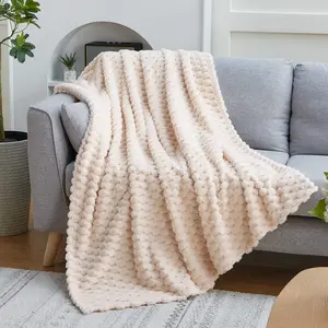 Flannel fleece blanket - 3D Imitation Turtle Shell Jacquard Decorative Blankets - Cozy Soft Lightweight Fuzzy Flannel Blanket (Throw, Throw XL, Twin, Queen, King)