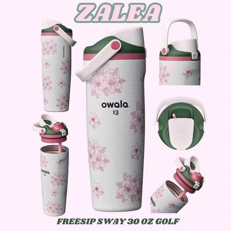 Owala FreeSip Sway 30oz Golf Rhododendron DSG Co-Branded Tumbler with Handle & Straw, Large Capacity 890ml Stainless Steel Insulated Water Bottle, Leak-Proof Sports Bottle for Gym, Hiking, Trave