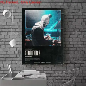 1 piece/set frameless canvas painting print poster, Classic Movie scenes Poster art，Terrifier 2， a perfect gift for Movie loves, ideal gift for bedroom, living room, dorm hallway, kitchen, mural, wall decoration, room decor