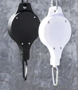 Heavy Duty Retractable Keychain Reel, Dual Carabiners for EDC, Outdoor & Tool Lanyard Use