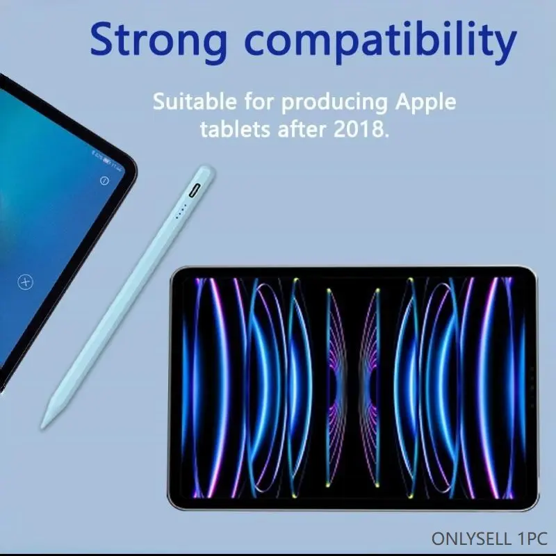 Apple iPad Capacitive Touchscreen Pen Stylus Low Latency Anti-Mistouch, Type-C Fast Charging, Compatible with 2018+ Models, Ideal for Students & Professionals, Tablet Stylus, iPad Accessories