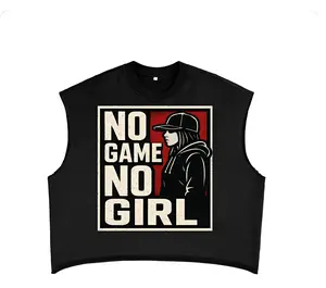 No Game No Girl Graphic Tank Top | Streetwear Boxy Sleeveless | Unisex Oversized Fit | Bold Statement Tee | Gamer Aesthetic Outfit