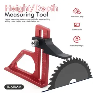 Aluminum Alloy Caliper Gauge, Woodworking Depth Measuring Tool, Precision Adjustable Height Counter, Setup Table Saw Router Platform