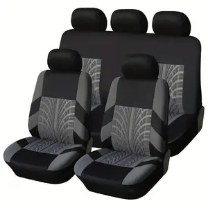 5-Seat 9-Piece Car Seat Covers, 3D Texture Pressed Craft, Suitable for Small 5-Seat Cars, Durable & Stylish Interior Protection, Car Seat Protectors