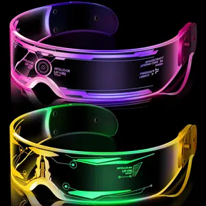 LED Glasses,7 Color & 4 Dynamic Light Modes , Ideal Gift for Fashionable Adults at Parties, Festivals & Nightlife Masks