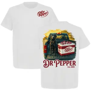 2026 Summer Dr Pepper Graphic Tee, Vintage Soda Shirt, Lab Dog Truck Summer T-Shirt, Retro Soft Drink Lover Gift for Men Women