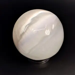Selenite 3 Inch Sphere Lv6603 Opalescent White Crystal Selenite 3" Sphere Medium #LV6603