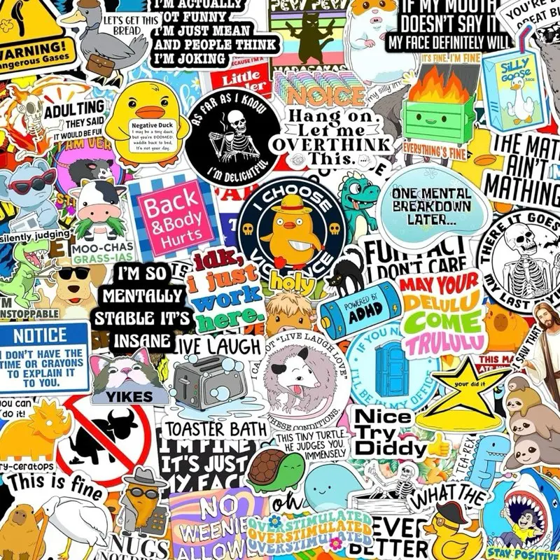 300 Pcs Dirty Meme Stickers for Adults - Waterproof Vinyl Decals for Laptops & Water Bottles - Durable & Versatile Prank Pack - Hilarious & Sarcastic Designs