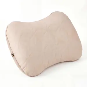 Ultralight Inflatable Travel Pillow with Detachable Washable Cover, 3-Sec Quick Deflate Camping Neck Pillow for Backpacking