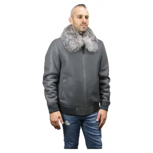 Barya New York Men's Shearling Bomber Jacket