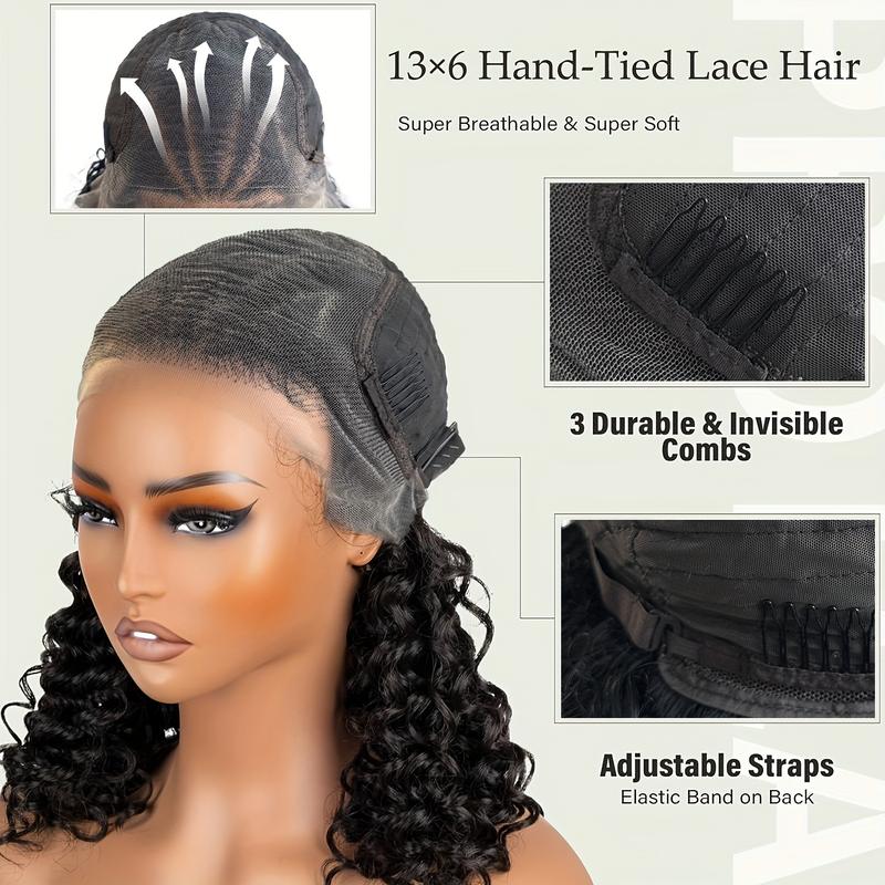16 Inch Black Long Wavy Braided Lace Wigs for Women, Gorgeous Fluffy Wigs with Baby Hair Bangs, Synthetic Braided Full Lace Wigs for Party, Daily Use