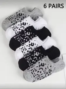 Women's Leopard Print Socks, Breathable & Comfortable Casual Footwear, Perfect for Daily Wear, Stylish Women's Accessories, Everyday, Womenswear